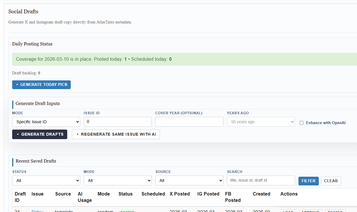 Automation dashboard screenshot